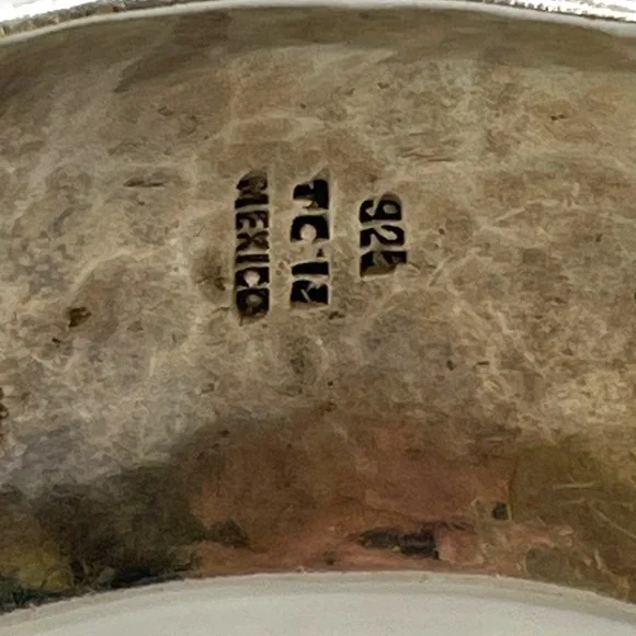 Taxco Sterling Silver Cuff Bracelet with Turquoise Inlaid Lizard 3D 925 Large - Picture 7 of 8